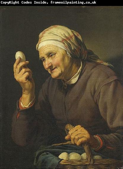 Hendrick Bloemaert Old woman selling eggs